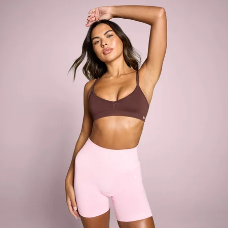 Brassière de sport froncée devant sans coutures Tempo MP femme - Caramel