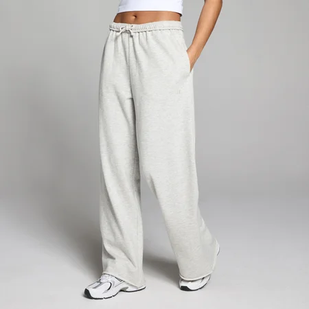 Jogging jambe droite molleton léger MP femme - Gris chiné