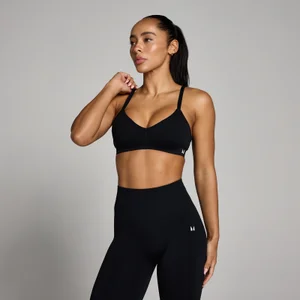 Brassière de sport sans coutures froncée devant Tempo MP femme - Noir - Size S