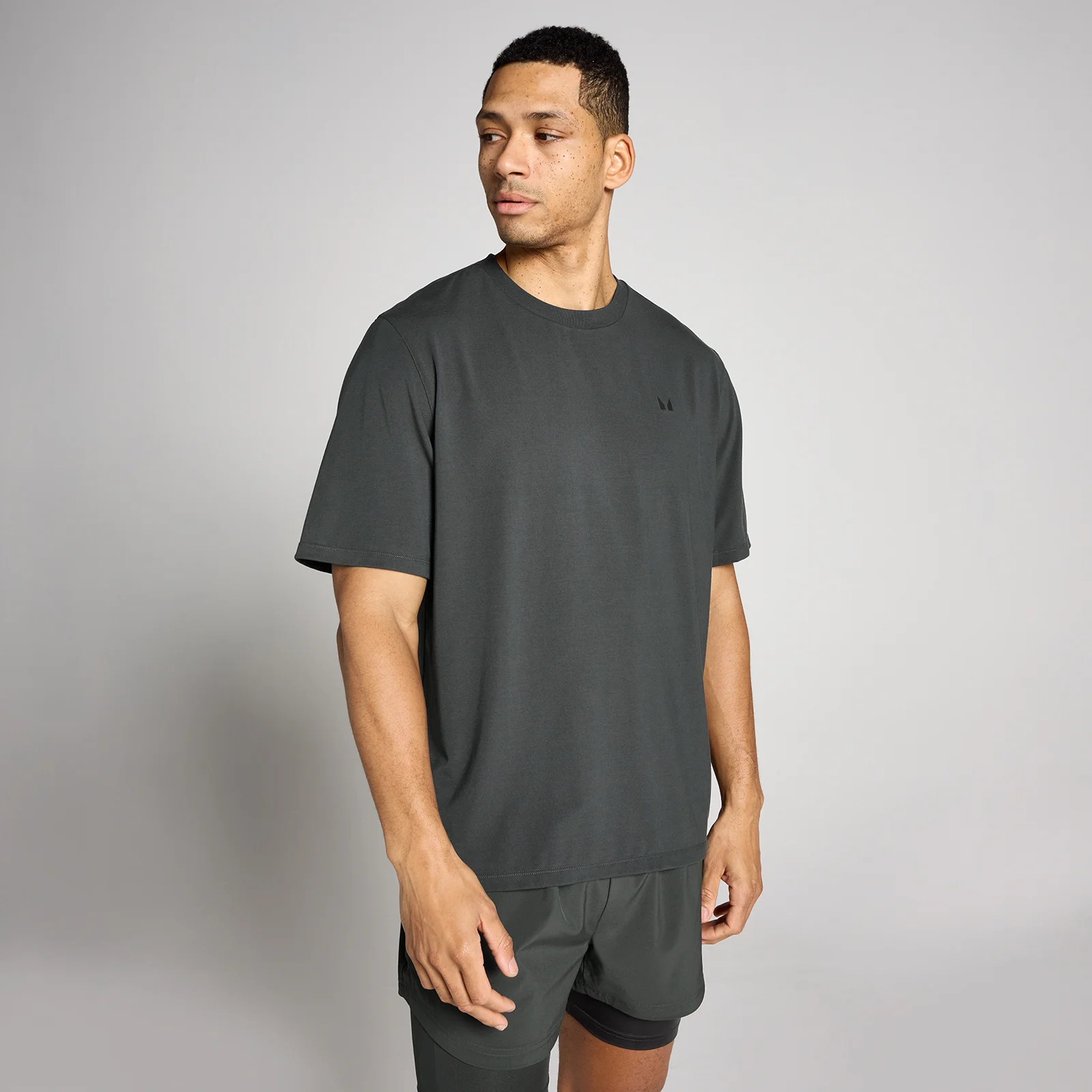 T-shirt oversize coton modal MP homme - Noir délavé - SImage1