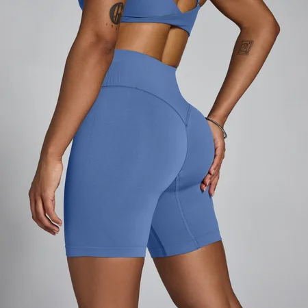 Short sans couture taille mi-haute MP Tempo Hybrid femme - Bleu ardoise
