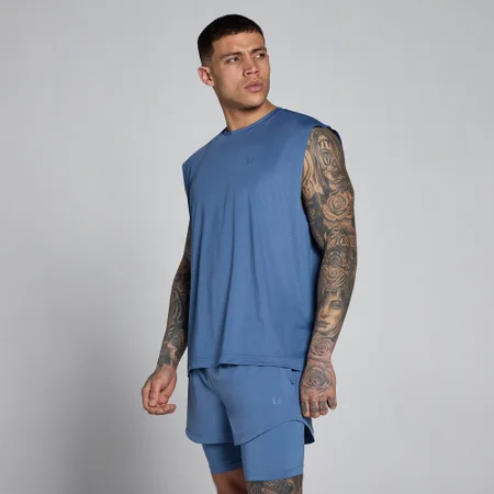 Débardeur oversize en mesh MP Hybrid homme - Bleu ardoise