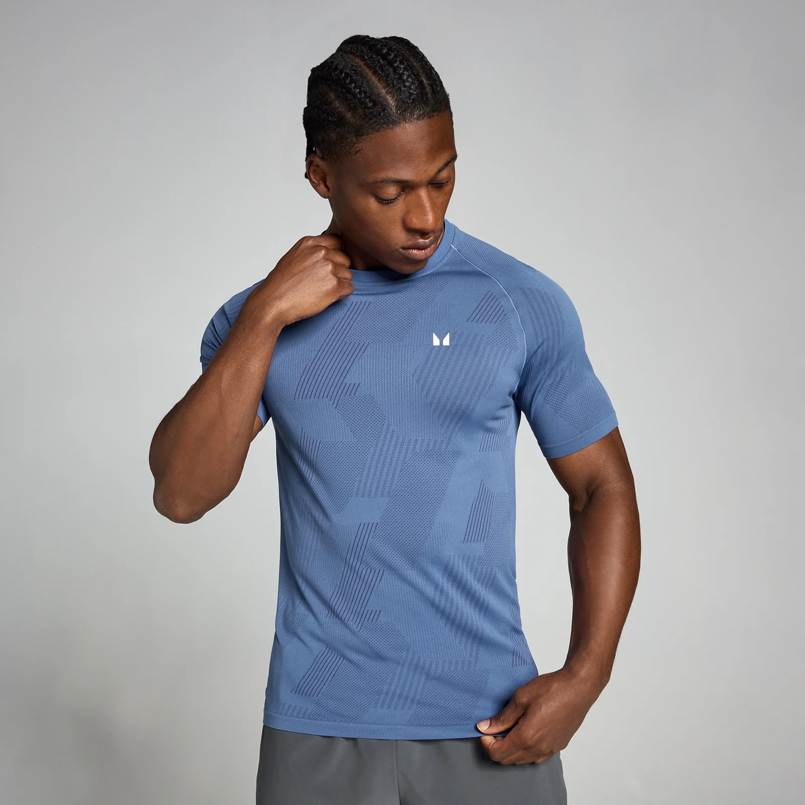T-shirt sans couture graphique Tempo Pillar MP homme - Bleu ardoise - XLImage1