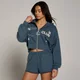Sweat à capuche zippé Move Club Graphic Lightweight Loopback MP femme - Bleu délavé
