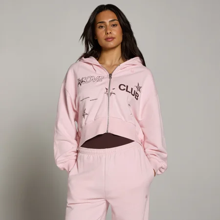 Sweat à capuche zippé léger MP Move Club femme - Rose poudré