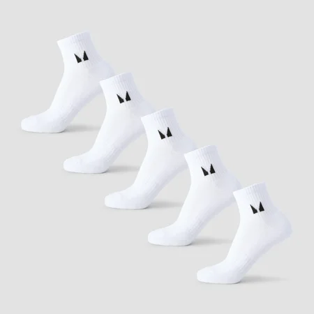Chaussettes mi-hautes MP unisexe (lot de 5 paires) - Blanc