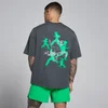 T-shirt graphique coton modal Velocity MP homme - Gris foncé/vert