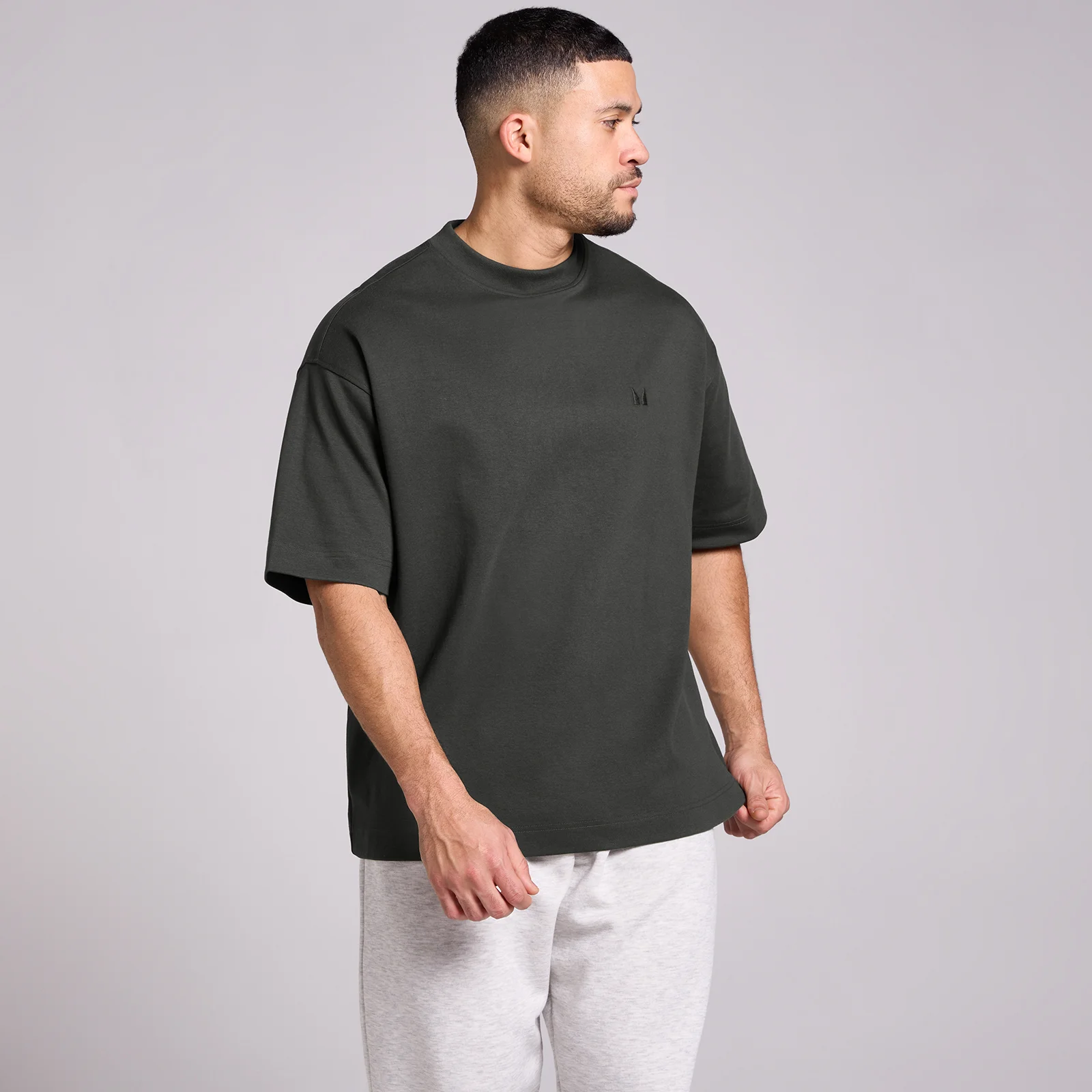 T-shirt coton oversize MP homme - Noir délavé - MImage1