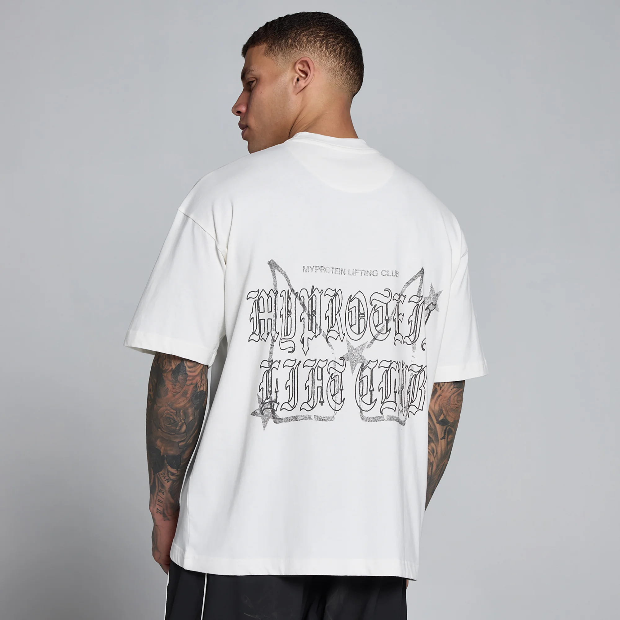 T-shirt oversize en coton avec graphique Lift MP homme - Blanc vintage - LImage1