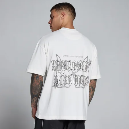 T-shirt oversize en coton avec graphique Lift MP homme - Blanc vintage