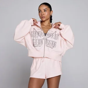 Sweat à capuche zippé lifestyle Lift Graphic MP femme - Rose pâle - Size XL