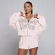 Sweat à capuche zippé lifestyle Lift Graphic MP femme - Rose pâle