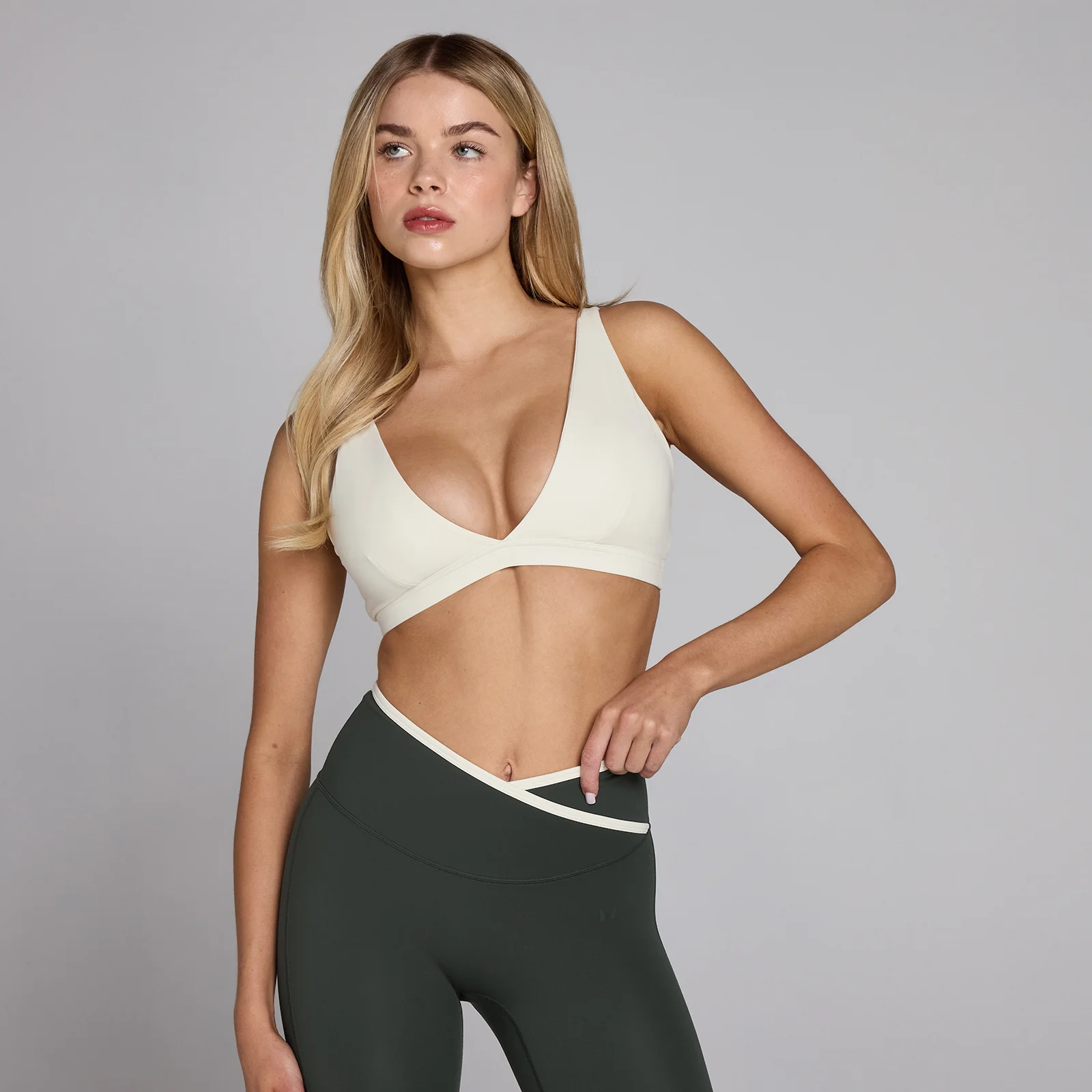 Brassière de sport MP Tempo Triangle femme - Ivoire - XSImage1