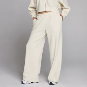 Jogging taille moyenne jambe droite gaufré MP femme - Ivoire - Size M