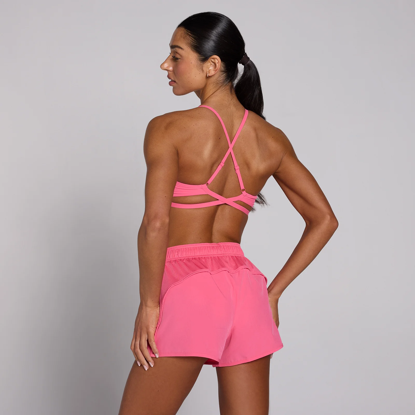 Brassière de sport ajustable dos croisé Tempo MP femme - Rose vif - XSImage1