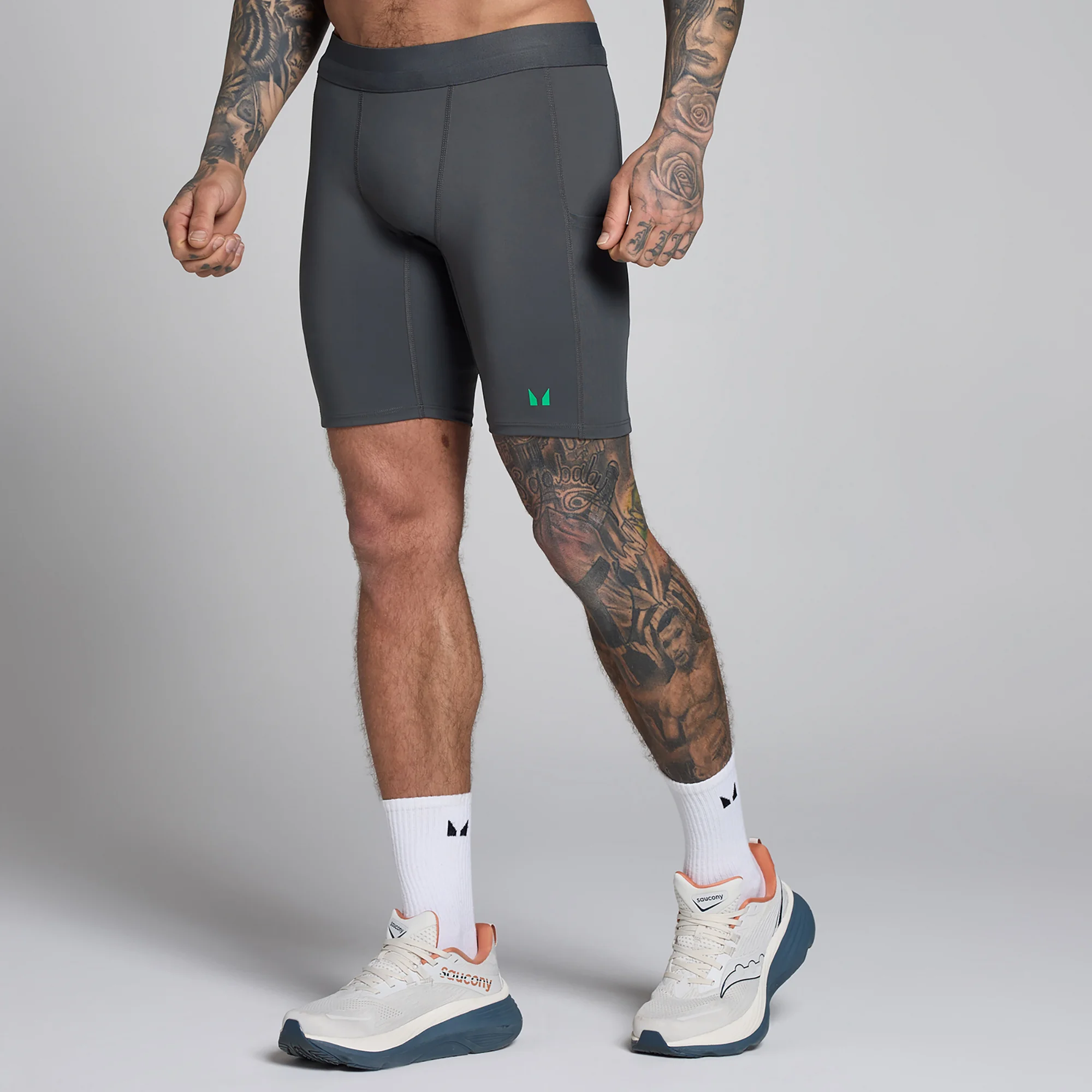 Cuissard avec poche Hybrid MP homme - Gris foncé/Vert - XXLImage1
