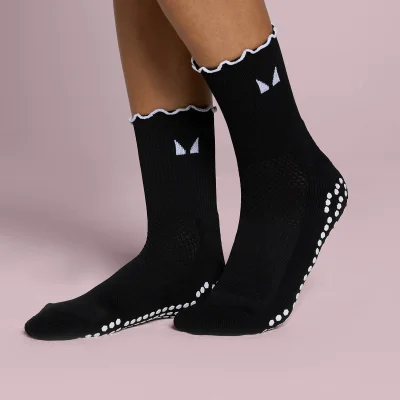 Chaussettes Pilates à volants MP (lot de 2 paires) - Noir/Blanc - UK 6-8Image8