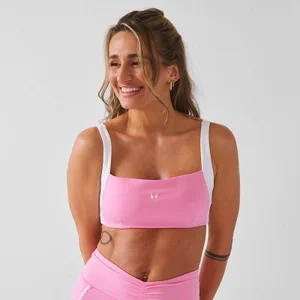 Brassière de sport dos torsadé contrasté MP femme X Tatiana - Rose poudré - Size XS