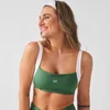 Brassière de sport dos torsadé contrasté MP femme X Tatiana - Vert palm