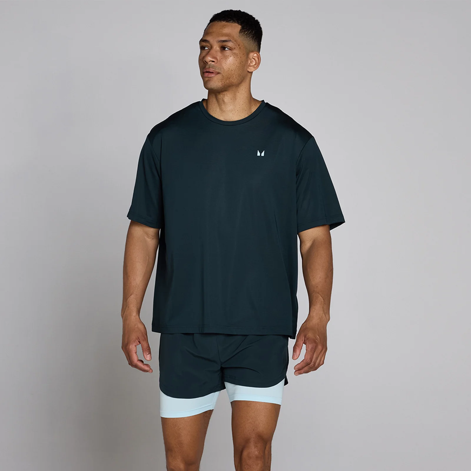 T-shirt mesh oversize Hybrid MP homme - Bleu délavé - XSImage1
