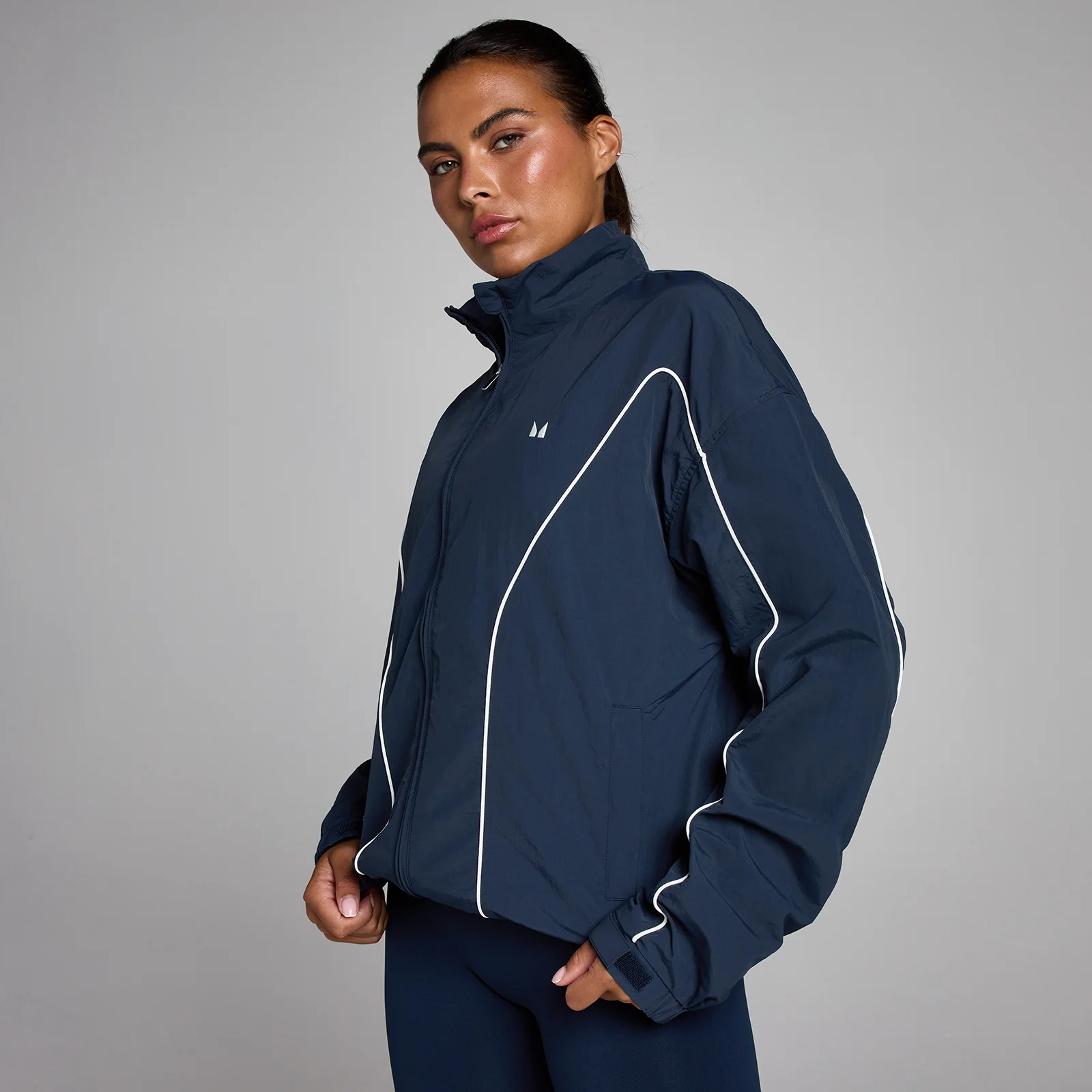 Veste tissée contrastée Tempo MP femme - Bleu nuit - XSImage1