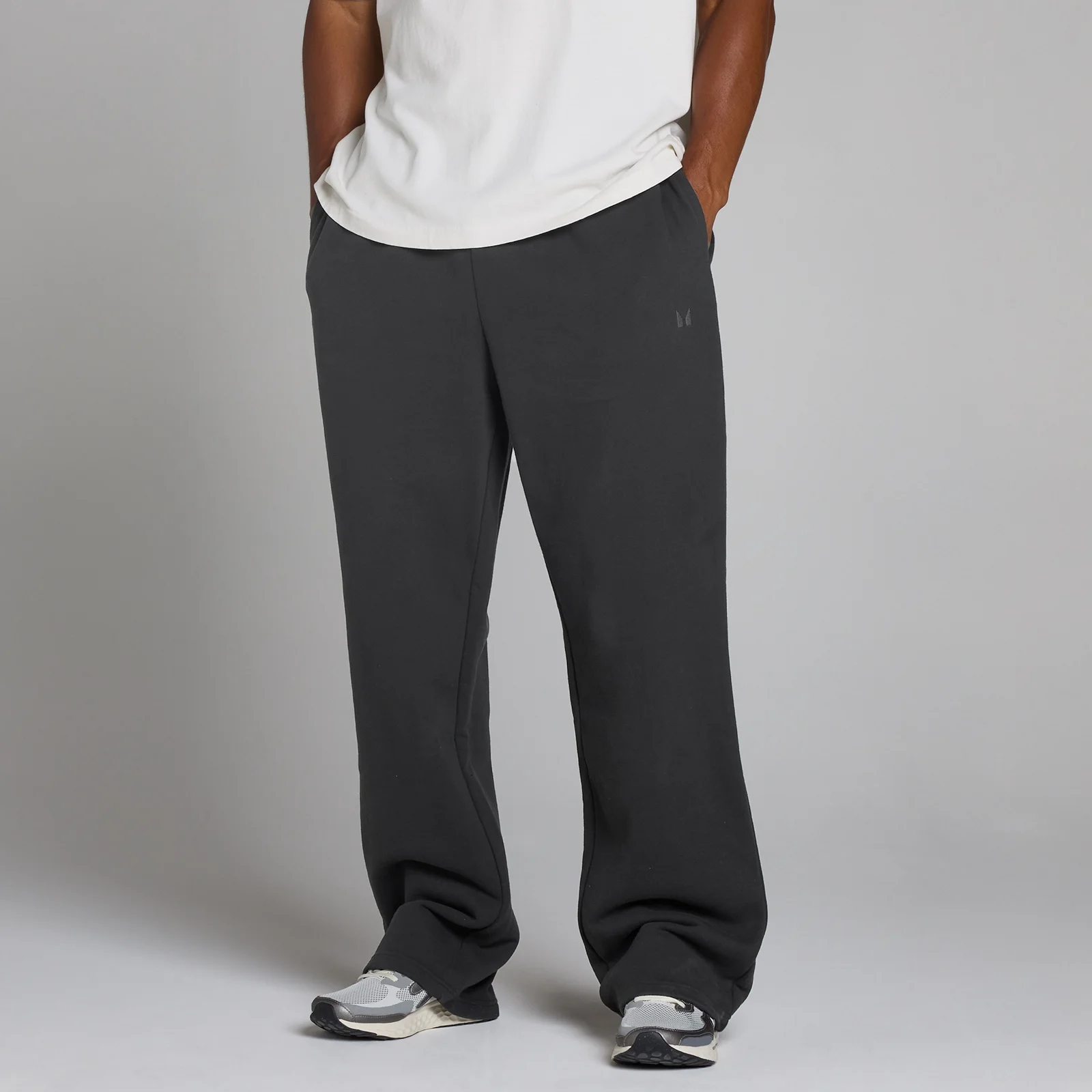 Jogging oversize jambe droite en molleton bouclé MP homme - Noir délavé - MImage1