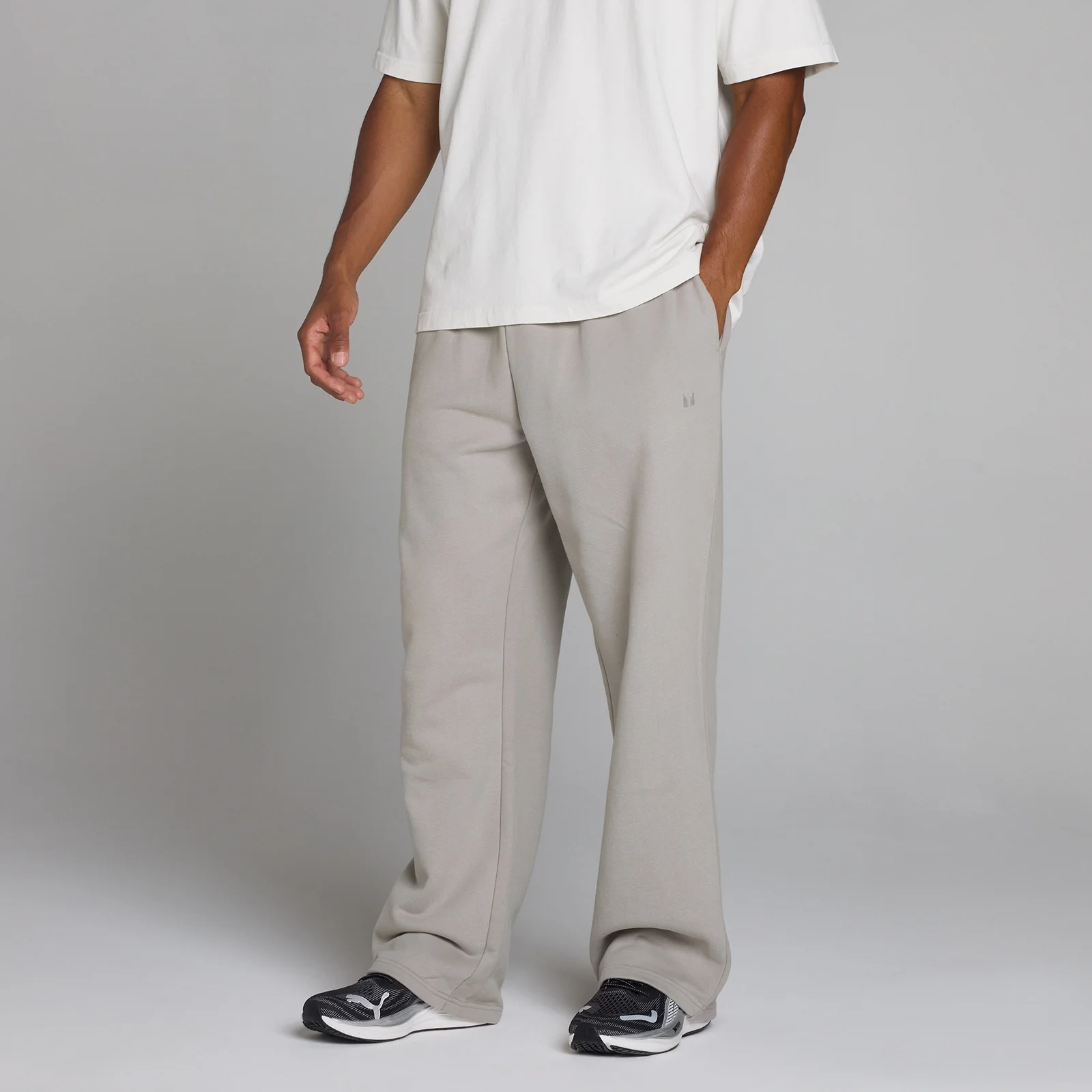 Jogging oversize jambe droite - Gris craie - LImage1