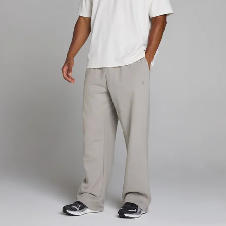 Jogging oversize jambe droite - Gris craie