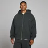 Sweat à capuche oversize MP loopback homme zip bidirectionnel - Noir délavé