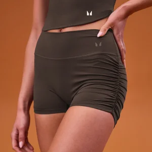 Booty short à fronces latérales Tempo MP femme - Cacao - Size XS