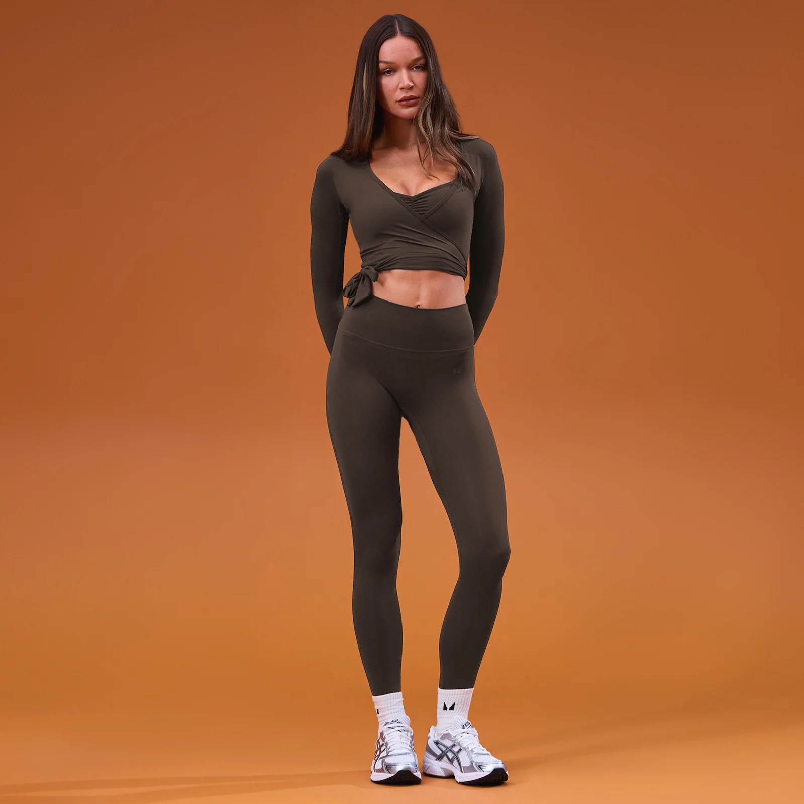 Haut cache-cœur Tempo MP femme - Cacao - SImage1