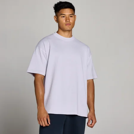 T-shirt oversize en coton délavé MP homme - Gris lilas