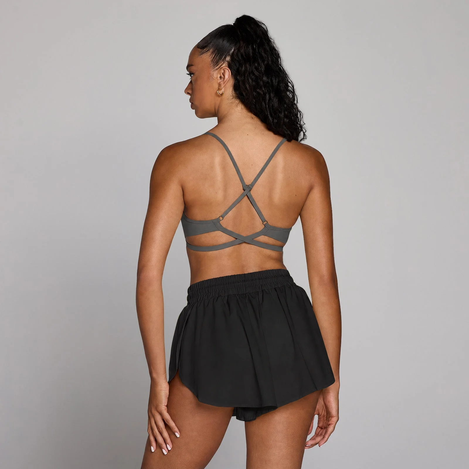 Brassière de sport dos bretelles ajustable Tempo MP femme - Gris foncé - SImage1