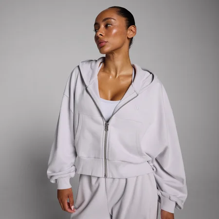 Sweat à capuche zippé Lifestyle MP femme - Poussière de craie