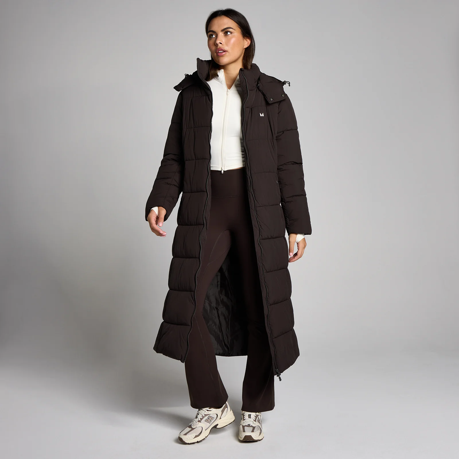 Doudoune longue rembourrée maxi MP femme - Cacao - MImage1