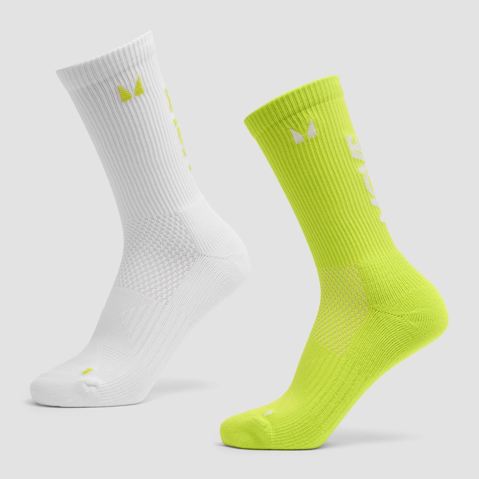 Chaussettes de running MP Move Club (lot de 2 paires) - Vert fluo/Blanc - UK 2-5Image1