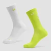 Chaussettes de running MP Move Club (lot de 2 paires) - Vert fluo/Blanc