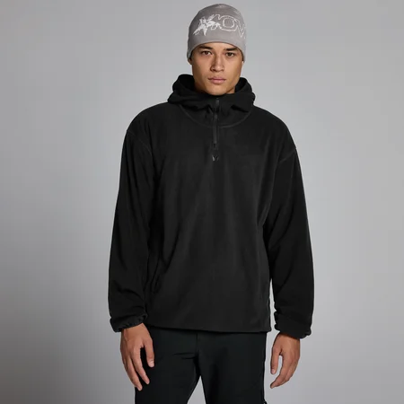 Sweat à capuche 1/4 zip molleton MP homme - Noir