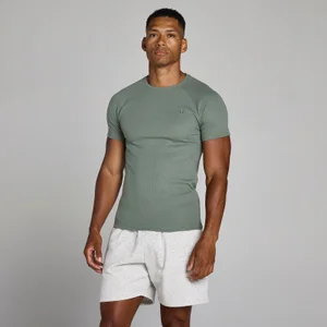 T-shirt côtelé MP Lift coupe muscle fit homme - Gris métallisé - Size M