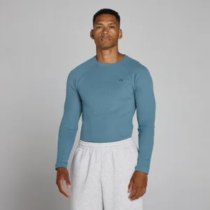 Top manches longues côtelé MP Lift coupe muscle fit homme - Ardoise nuit - Size M