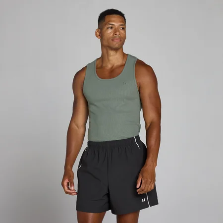 Débardeur côtelé MP Lift coupe muscle fit homme - Gris métallisé