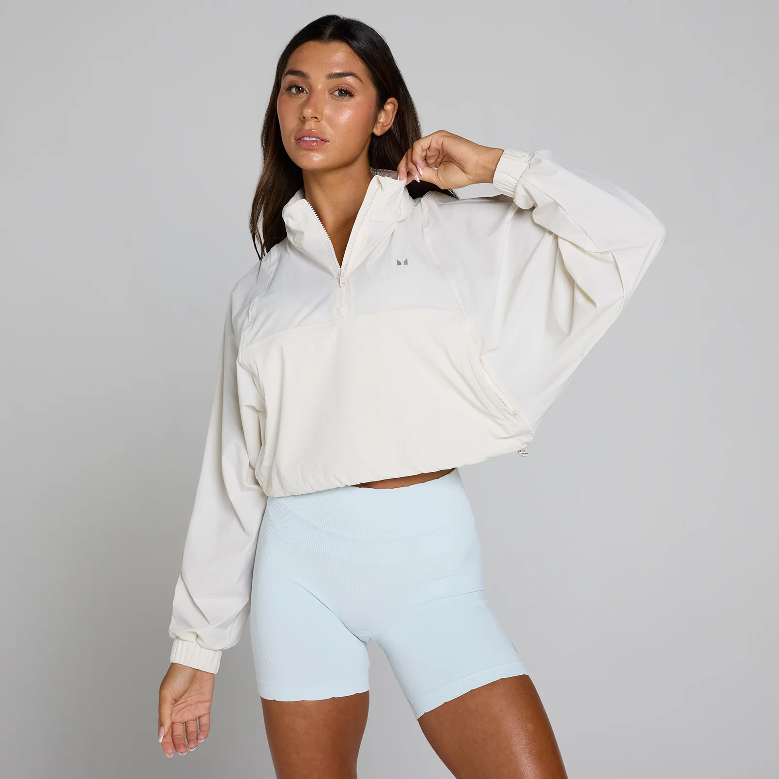 MP Women's Tempo Ultra 1/4 Zip Woven Jacket - Mist - SImage1