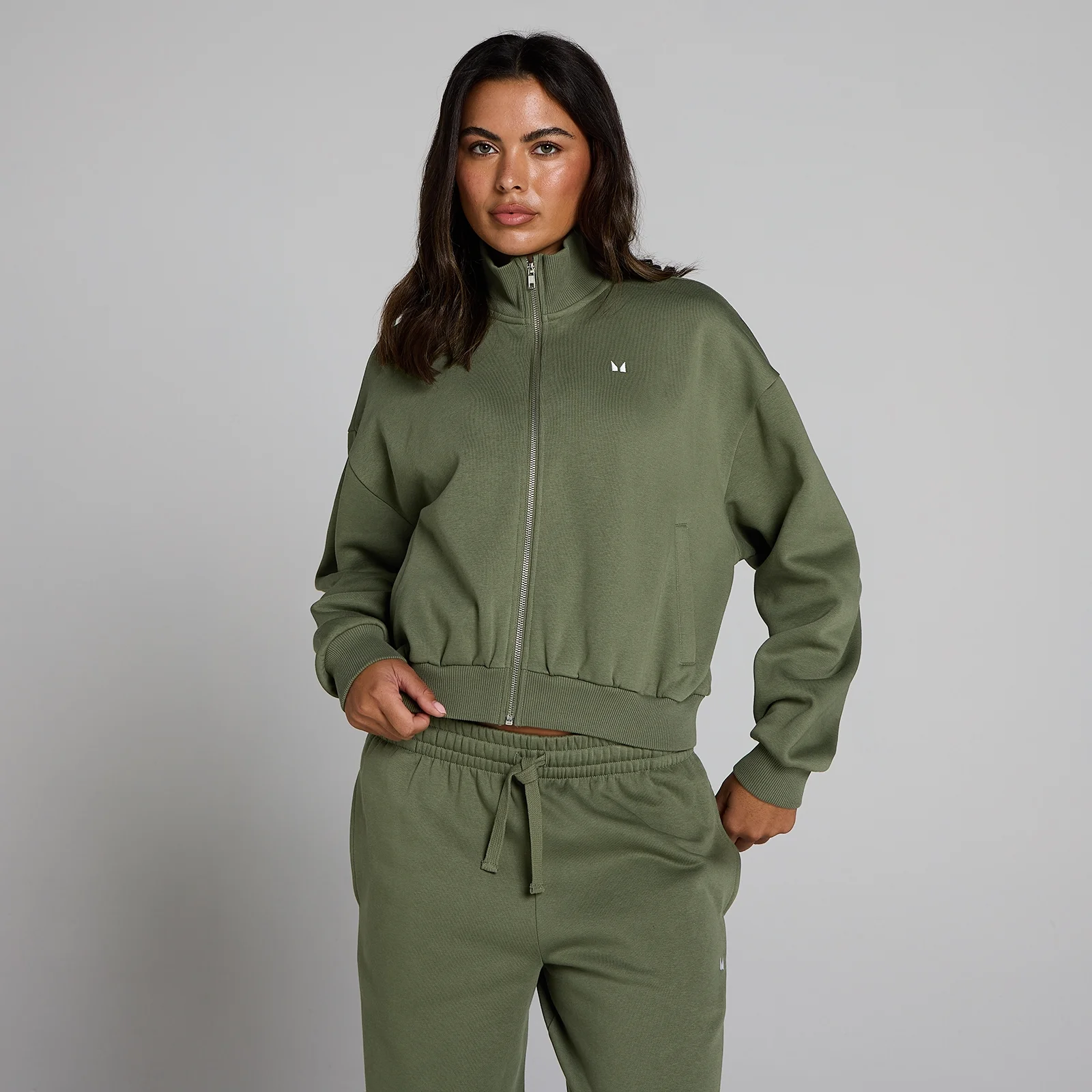 Blouson aviateur zippé Basics MP femme - Olive délavé - SImage1