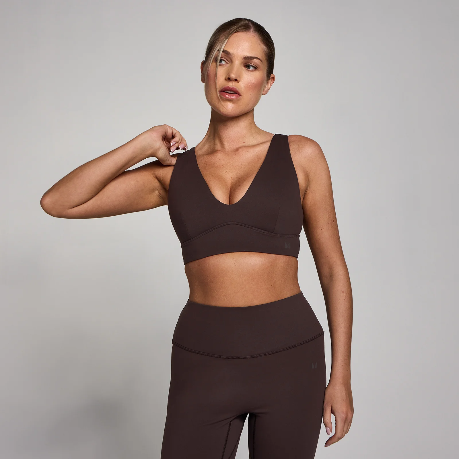 Brassière de sport longue SculptForm MP col V femme - Cacao - LImage1