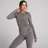 Top manches longues transparent froncé Tempo MP femme - Truffe foncée