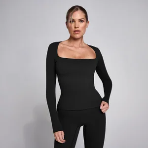 Top manches longues col carré SculptForm MP femme - Noir - Size XS