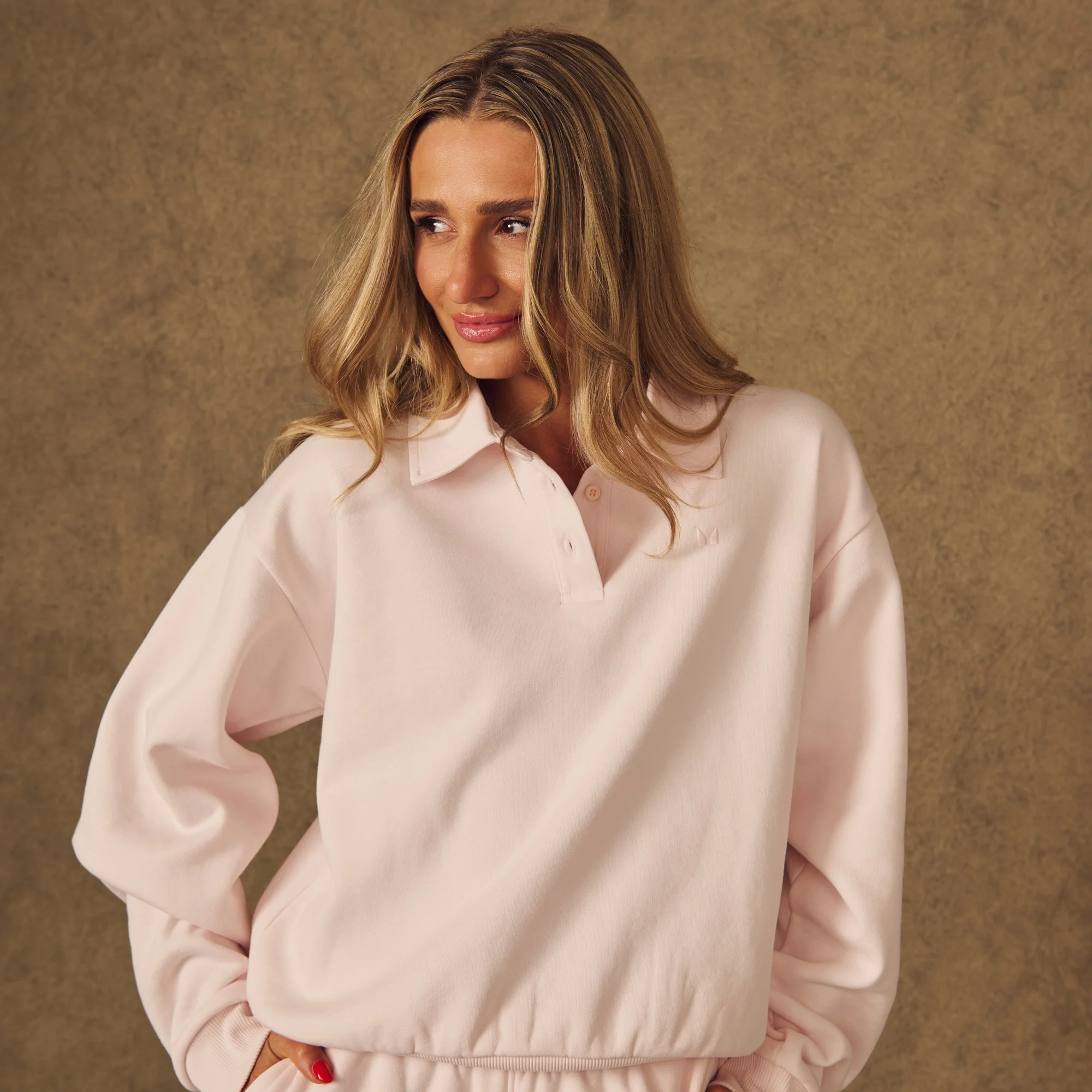Sweat col chemise MP femme X Tatiana - Rose pâle - SImage1