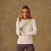 T-shirt manches longues MP femme X Tatiana avec trous pour les pouces - Perle