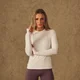 T-shirt manches longues MP femme X Tatiana avec trous pour les pouces - Perle