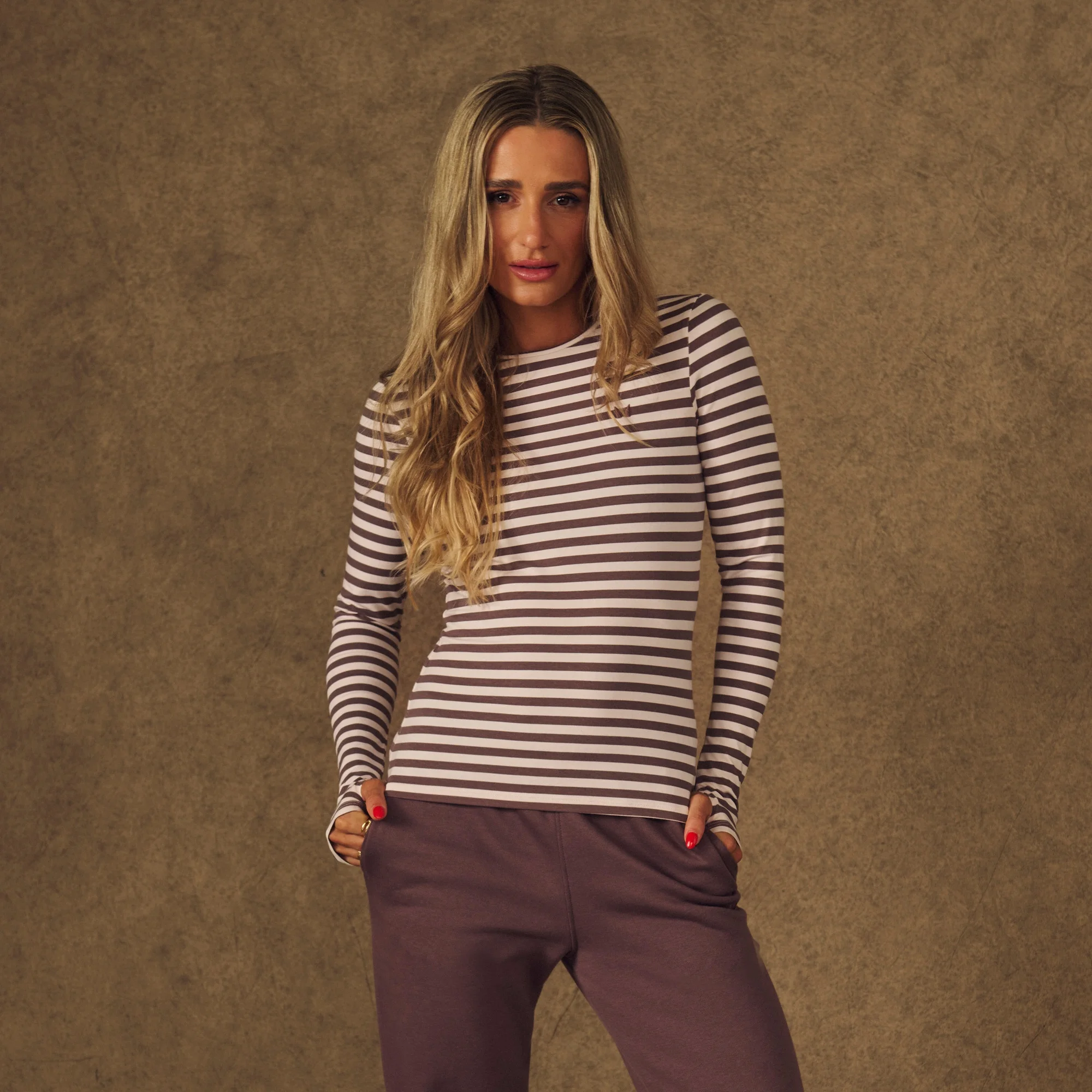 T-shirt manches longues MP femme X Tatiana avec trous pour les pouces - Rose pâle - XSImage1